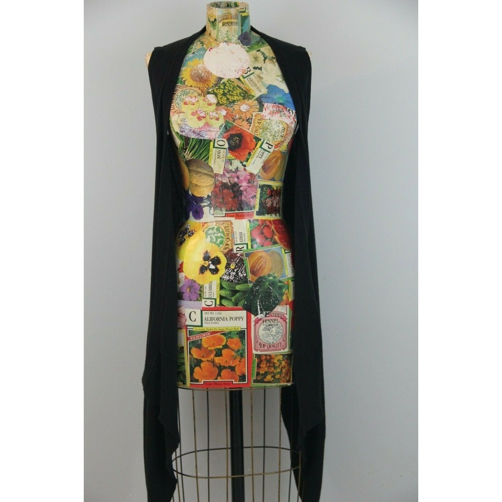 People's Liberation Black Open Cardigan Duster Shawl Sleeveless Sweater XS Vest - Picture 2 of 12